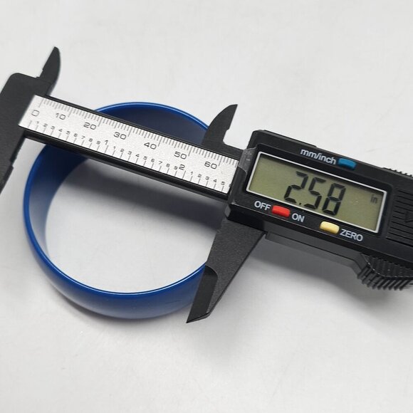 Vintage Blue Lucite Wide Bangle Bracelet Boho - Picture 5 of 5